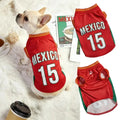Mexico 15 Pet Jersey Shirt for Small Medium Dogs and Cats, Breathable Mesh Soccer Style Pet Vest, Sleeveless Puppy Sports Outfit, Cute Lightweight Dog Cat Clothes for Daily Wear, Outdoor Walks, Photos and Parties